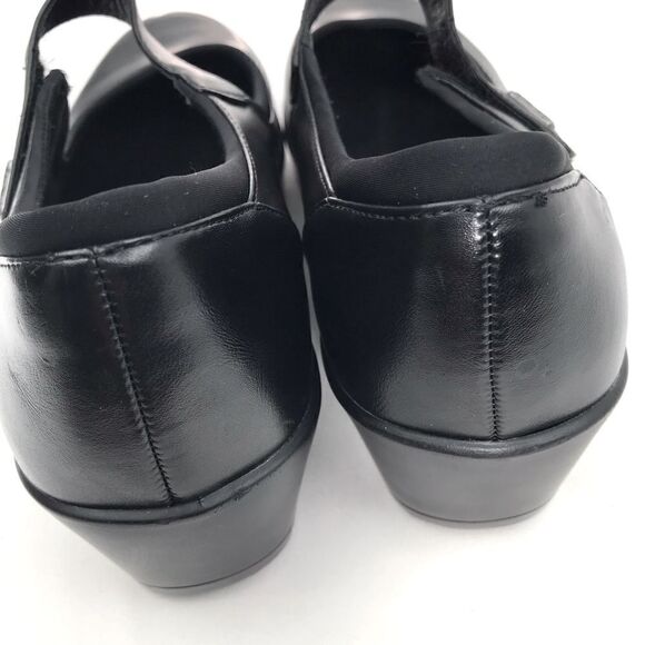 YUU Chandra Black Mary Jane Heeled Faux Leather Comfort Shoes - Picture 12 of 14